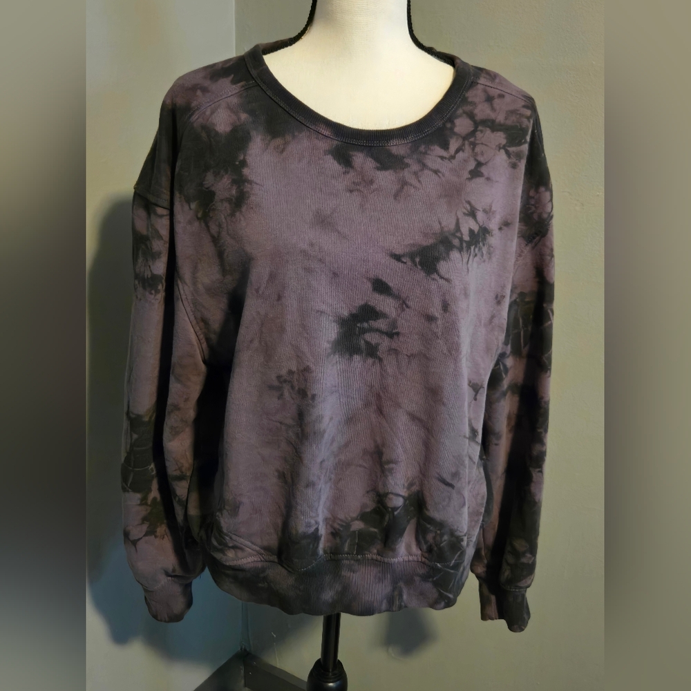 Guc Sz L Tie-dye Sweatshirt By Members Mark. Black & Dark Gray.